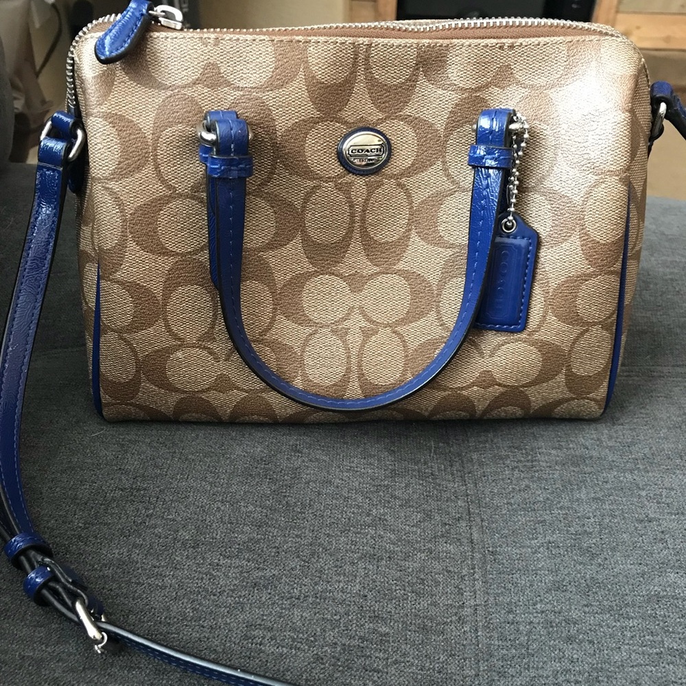 Coach purse with long shoulder strap